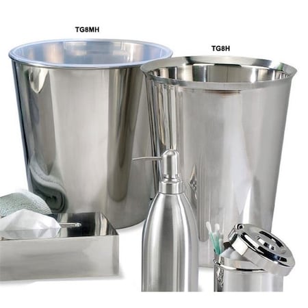 Tatara Group  TG8MH Gloss Collection 9 Quart Wastebasket -Fits Plastic Liner - Mirror Finish -pack Of 6